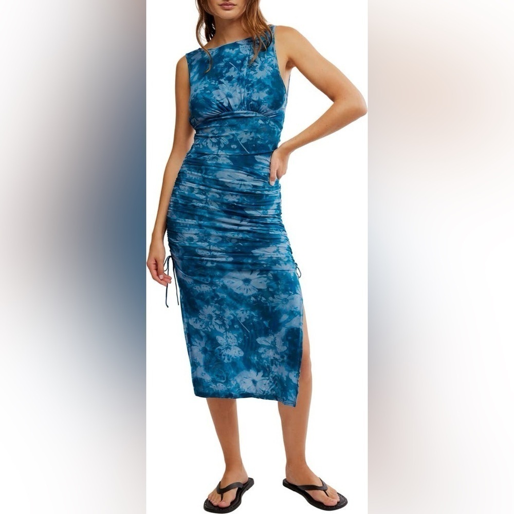 Free People Take Me Away Mesh Midi Dress Size Medium